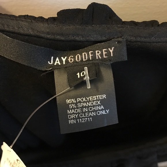 NWT JAYGODFREY black assymetric mini dress - Picture 4 of 6